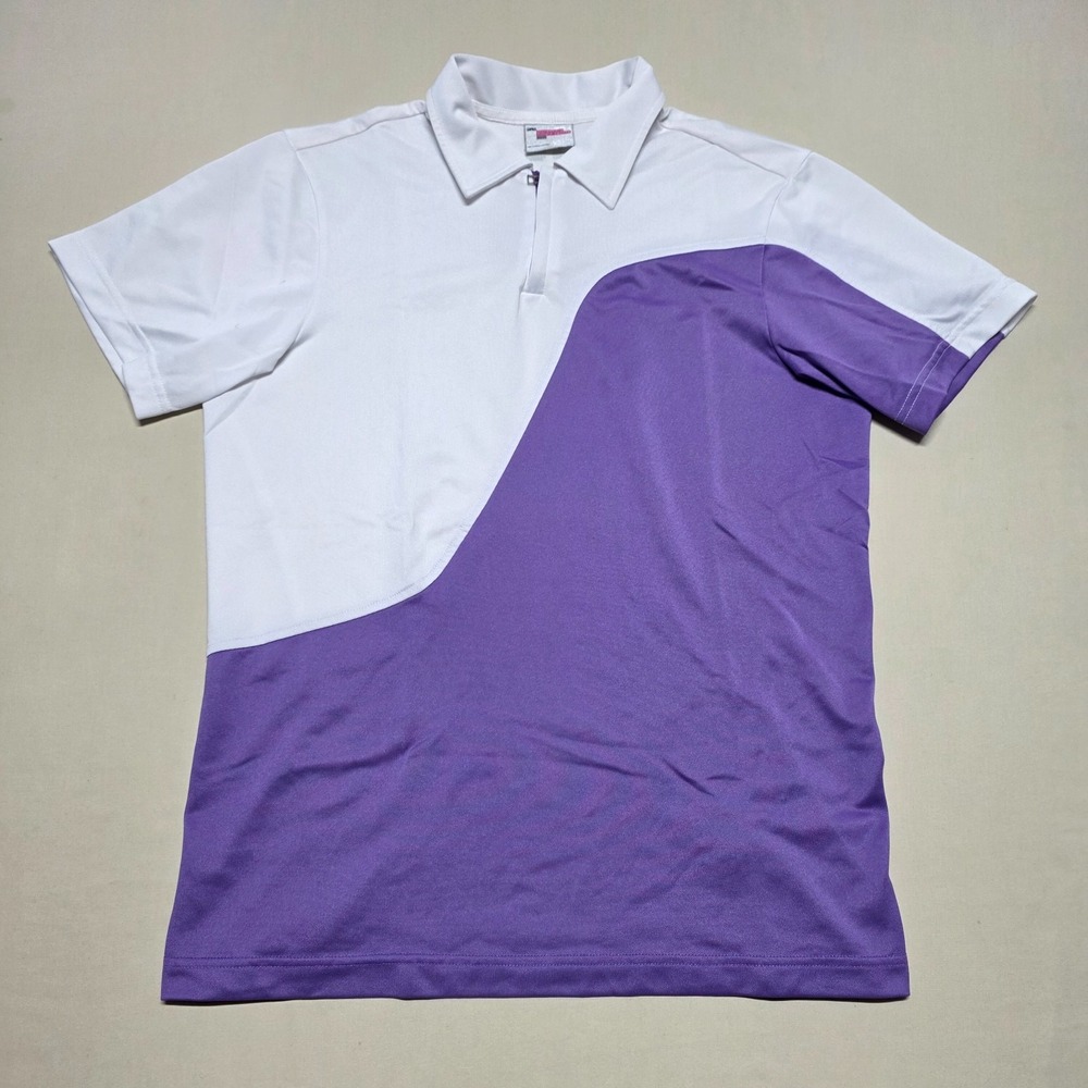 J.Lindeberg Future Sports Men Size Medium Colorblock 1/4 Zip Slim Fit Polo/Shirt